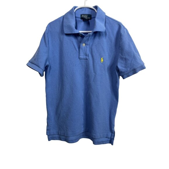 Ralph Lauren Boys Polo Shirt Size S 8 Blue Cotton Short Sleeve Preppy Casual Top - Picture 1 of 10